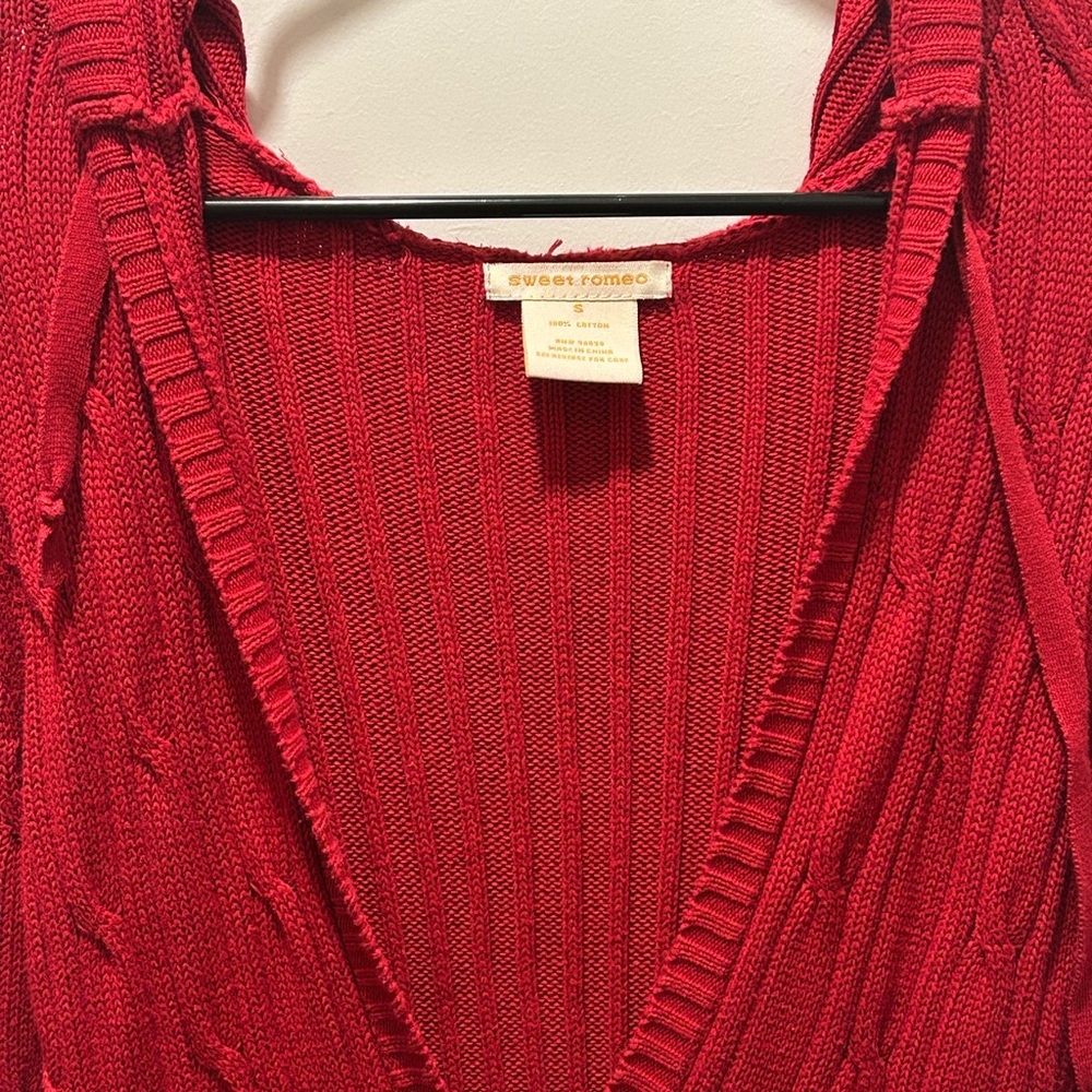 Sweet Romeo Red V-Neck Sweater